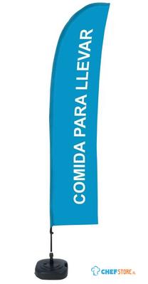 Syna Beach Flag Budget Wind Complete Set Take Away Blauw Spaans ECO Printmateriaal - BFBL-WT21-17-I146ECO
