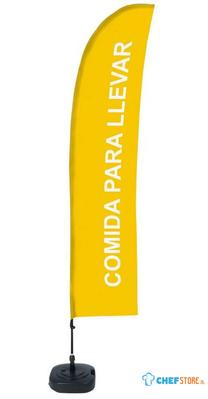 Syna Beach Flag Budget Wind Complete Set Take Away Geel Spaans ECO Printmateriaal - BFBL-WT21-17-I147ECO