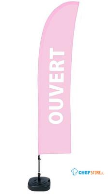 Syna Beach Flag Budget Wind Complete Set Geopend Roze Frans - BFBL-WT21-17-I489