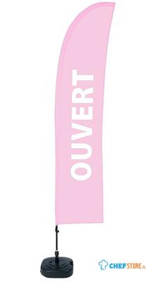 Syna Beach Flag Budget Wind Complete Set Geopend Roze Frans - BFBL-WT21-17-I489