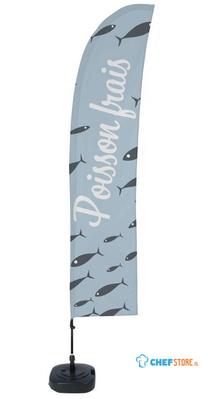 Syna Beach Flag Budget Wind Complete Set Verse Vis Frans ECO Printmateriaal - BFBL-WT21-17-I497ECO