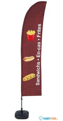 Syna Beach Flag Budget Wind Complete Set Snacks Frans ECO Printmateriaal - BFBL-WT21-17-I504ECO