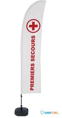 Syna Beach Flag Budget Wind Complete Set EHBO Frans ECO Printmateriaal - BFBL-WT21-17-I509ECO