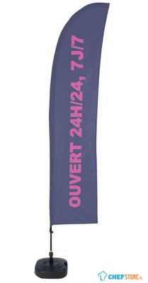 Syna Beach Flag Budget Wind Complete Set Open 24/7 Frans ECO Printmateriaal - BFBL-WT21-17-I513ECO