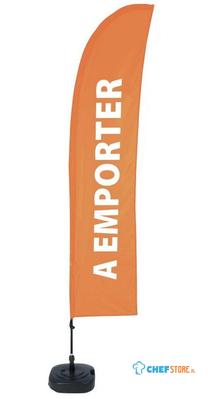 Syna Beach Flag Budget Wind Complete Set Take Away Oranje Frans ECO Printmateriaal - BFBL-WT21-17-I595ECO