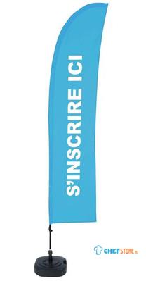 Syna Beach Flag Budget Wind Complete Set hier Aanmelden Blauw Frans ECO Printmateriaal - BFBL-WT21-17-I597ECO