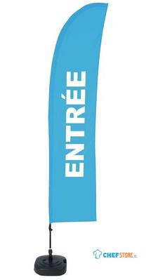 Syna Beach Flag Budget Wind Complete Set Ingang Blauw Frans ECO Printmateriaal - BFBL-WT21-17-I599ECO