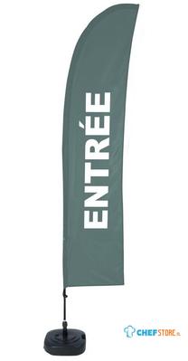 Syna Beach Flag Budget Wind Complete Set Ingang Groen Frans ECO Printmateriaal - BFBL-WT21-17-I600ECO