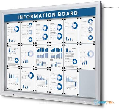 Syna Topbord Vergrendelbaar Notitiebord Outdoor LED 137 X 10 cm - FB-TOP1368X100-ST05