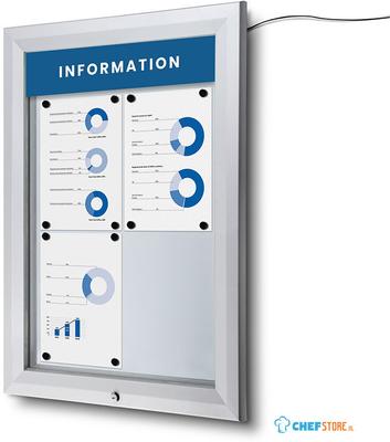 Syna Topbord Vergrendelbaar Notitiebord Outdoor LED 49 X 10 cm - FB-TOP488X100-ST05