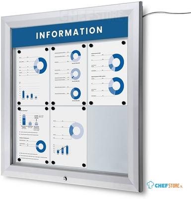 Syna Topbord Vergrendelbaar Notitiebord Outdoor LED 70 X 10 cm - FB-TOP708X100-ST05