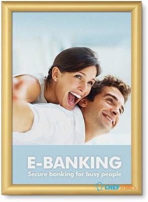 Syna 25 mm Kliklijst Rechte Hoeken A3 Goud - KRA3G25GOLD