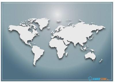 Syna Placemat Wereldkaart Blauw - PLM6GI29