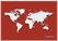 Syna Placemat Wereldkaart Rood - PLM6GI30