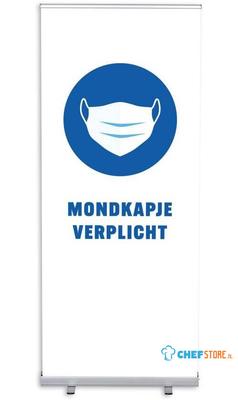 Syna Roll-Banner Budget 85 Complete Set Mondkapje Verplicht Wit Nederlands - RBB085LSFI606