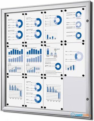 Syna Vergrendelbaar Notitiebord Indoor Zilver 12x A4 - SCS12XA4