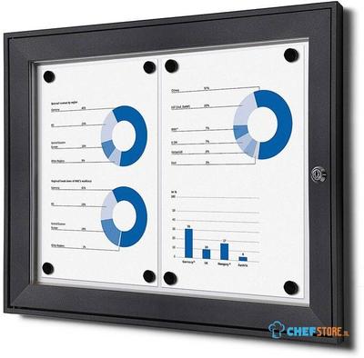 Syna Vergrendelbaar Notitiebord Indoor Zilver 2x A4 RAL7016 - SCS2XA4C7016JS