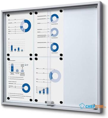 Syna Vergrendelbaar Notitiebord met Schuifdeuren Slim 6x A4 - SCSLG6XA4