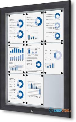 Syna Vergrendelbaar Notitiebord Outdoor 9x A4 RAL 7016 - SCT9XA4PHC7016JS