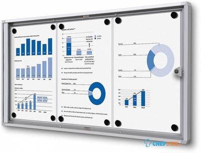 Syna Vergrendelbaar Notitiebord Indoor Economy 3x A4 - SCXS3XA4