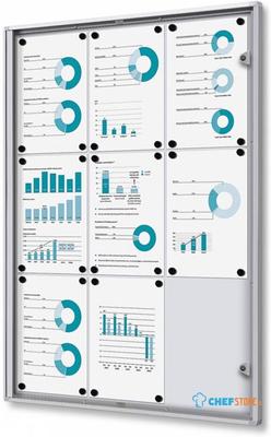 Syna Vergrendelbaar Notitiebord Indoor Economy B1 Brandwerend 9x A4 - SCXS9XA4B1