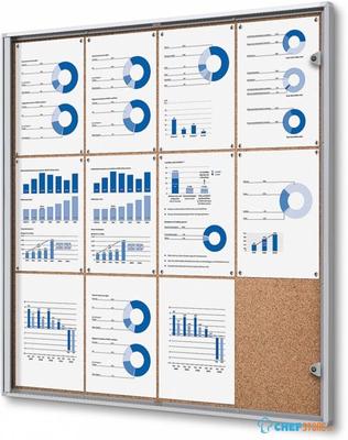 Syna Vergrendelbaar Prikbord Kurk Economy 12x A4 - SCXSC12XA4