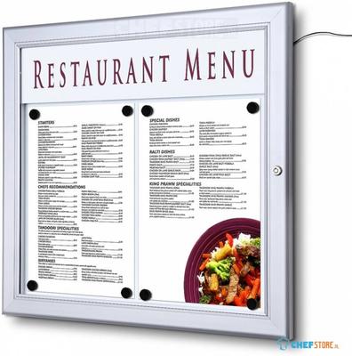 Syna Outdoor Menubord LED Verlicht met Logo Paneel 2x A4 Liggend - SCZ2XA4LED
