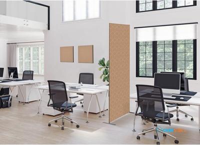 Syna Scheidingswand Textiel Deco 85-200 Dubbelzijdig Hexagon Beige - ZBSLIM085-200-DSI12