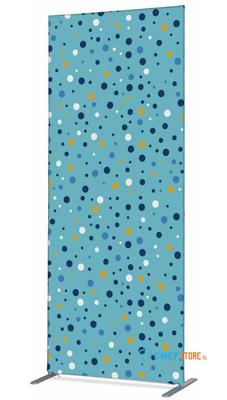 Syna Scheidingswand Textiel Deco 85-200 Dubbelzijdig Stippen Blauw ECO - ZBSLIM085-200-DSI1ECO