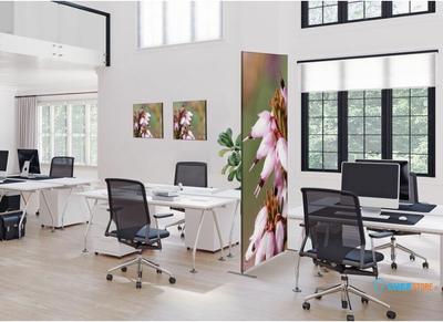 Syna Scheidingswand Textiel Deco 85-200 Dubbelzijdig Roze Bloem Erica - ZBSLIM085-200-DSI5