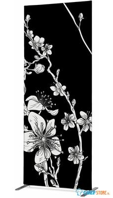 Syna Scheidingswand Textiel Deco 85-200 Dubbelzijdig Abstracte Japanse Bloesem ECO - ZBSLIM085-200-DSI7ECO
