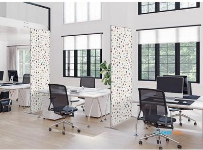 Syna Scheidingswand Textiel Deco 100-200 Dubbelzijdig Stippen Aarde ECO - ZBSLIM100-200-DSI2ECO