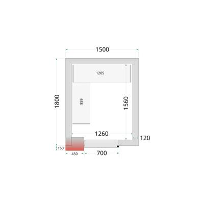 TEFCOLD Vriescelpanelen met 120 mm Isolatie - CR 150X180X220 1