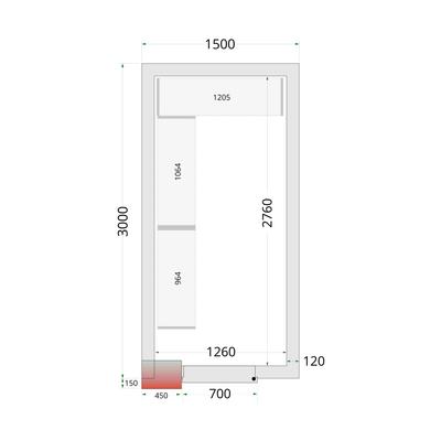 Vriescelpanelen met 120 mm Isolatie - CR 150X300X220 1