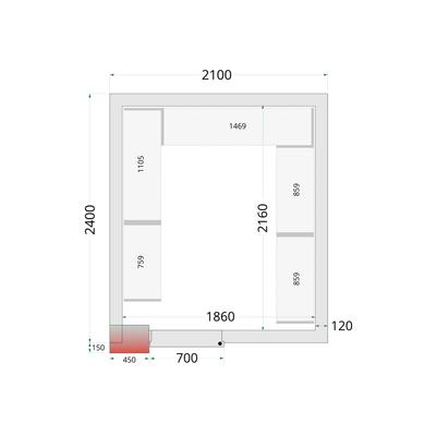 Vriescelpanelen met 120 mm Isolatie - CR 210X240X220 1