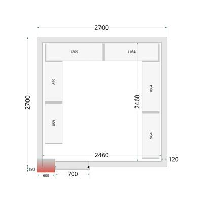 Vriescelpanelen met 120 mm Isolatie - CR 270X270X220 1
