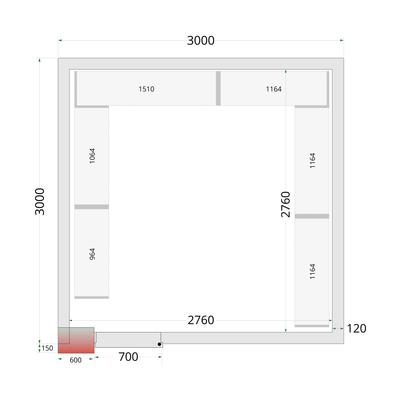 Vriescelpanelen met 120 mm Isolatie - CR 300X300X220 1