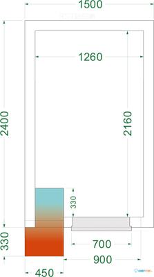 TEFCOLD Vriesruimte (Compleet met Monoblock) - CRNF1524