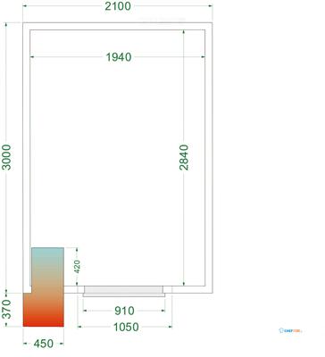 Koelcel met 850 mm Brede Deur - CRPF2130WD