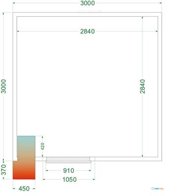 Koelcel met 850 mm Brede Deur - CRPF3030WD