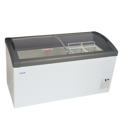 Elcold DIEPVRIESKOFFER met GEBOGEN GEBOGEN GLAZEN GLIJDEKSELS - FOCUS 151