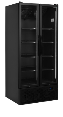 TEFCOLD Zwarte 2-Deurs Displaykoeler met Schuifdeuren - FS890H BLACK 1