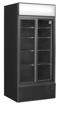 TEFCOLD Zwarte 2-Deurs Displaykoeler met Canopy - FSC891S BLACK 1