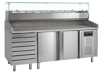 TEFCOLD Pizzatafel Incl. Unit voor Toppings - PT1310 + VK38-200 1