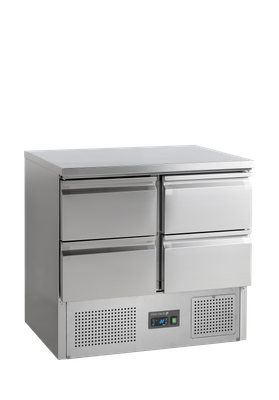 TEFCOLD Saladette- Koelwerkbank GN 1/1 - 4 Schuiven - SA914 1