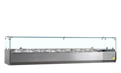 TEFCOLD OPZETKOELING GN 1/4 GLAS - 8 X GN 1/4 - zonder Bakjes - VK33-180 1