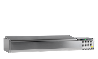 TEFCOLD OPZETKOELING GN 1/4 INOX DEKSEL - 9 X GN 1/4 - zonder Bakjes - VK33-180 S/S LID 1
