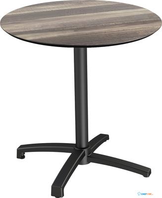 X Cross Terrastafel Zwart Frame + Tropical Wood HPL 70 cm - Essentials 110031270 1