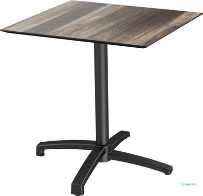 X Cross Terrastafel Zwart Frame + Tropical Wood HPL 70x70 cm - Essentials 110031277 1