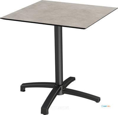 X Cross Terrastafel Zwart Frame + Moonstone HPL 70x70 cm - Essentials 110031377 1
